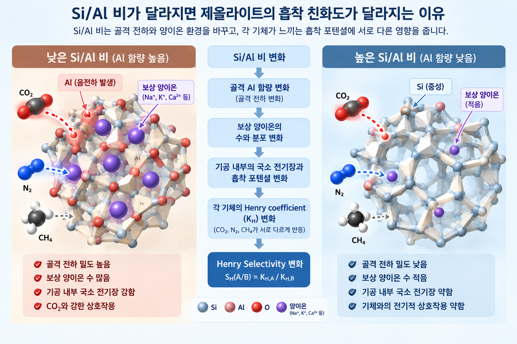Si/Al 비가 달라지면 저압 기체의 Henry Selectivity는 왜 변하는가 1 Codex 이미지 2026년 9월 16일 오후 12 38 38
